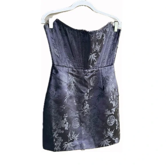 SAU LEE Janet Jacquard Mini Dress Strapless Chinese Corset Bustier Party Dress - Picture 10 of 16